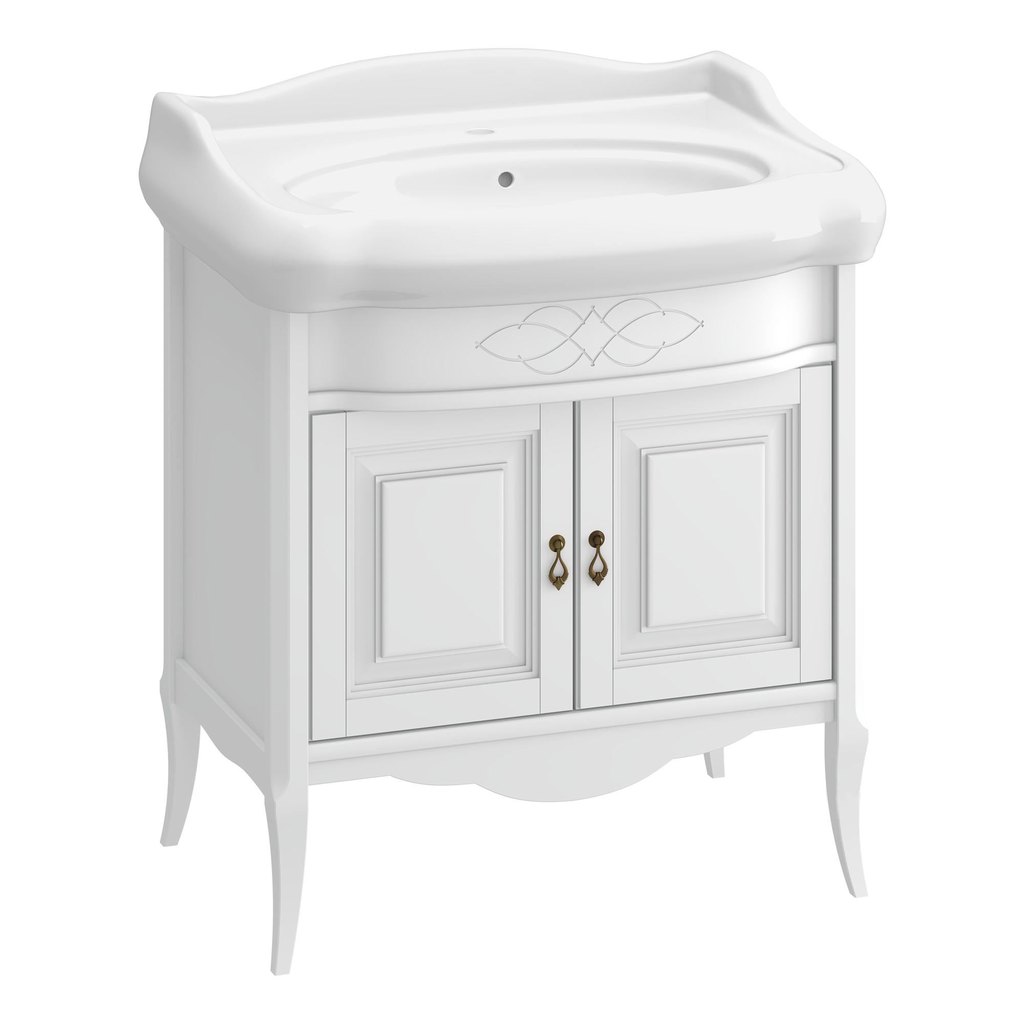 Тумба OPADIRIS Лоренцо 80, белый матовый (под раковину CeraStyle Виктория 80)