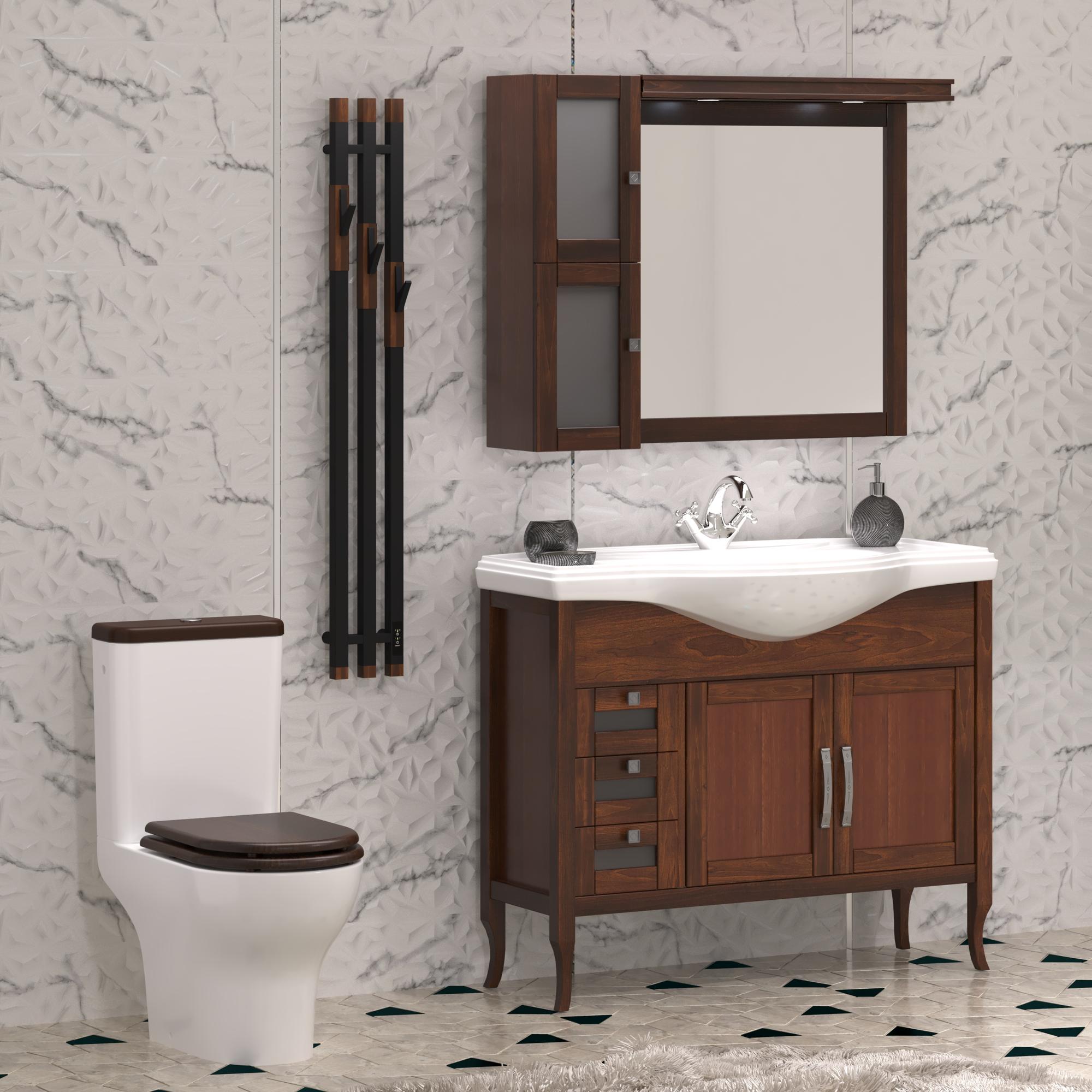 Унитаз-компакт OPADIRIS Палермо OS24724A безободковый, сиденье/крышка бачка - антикварный орех