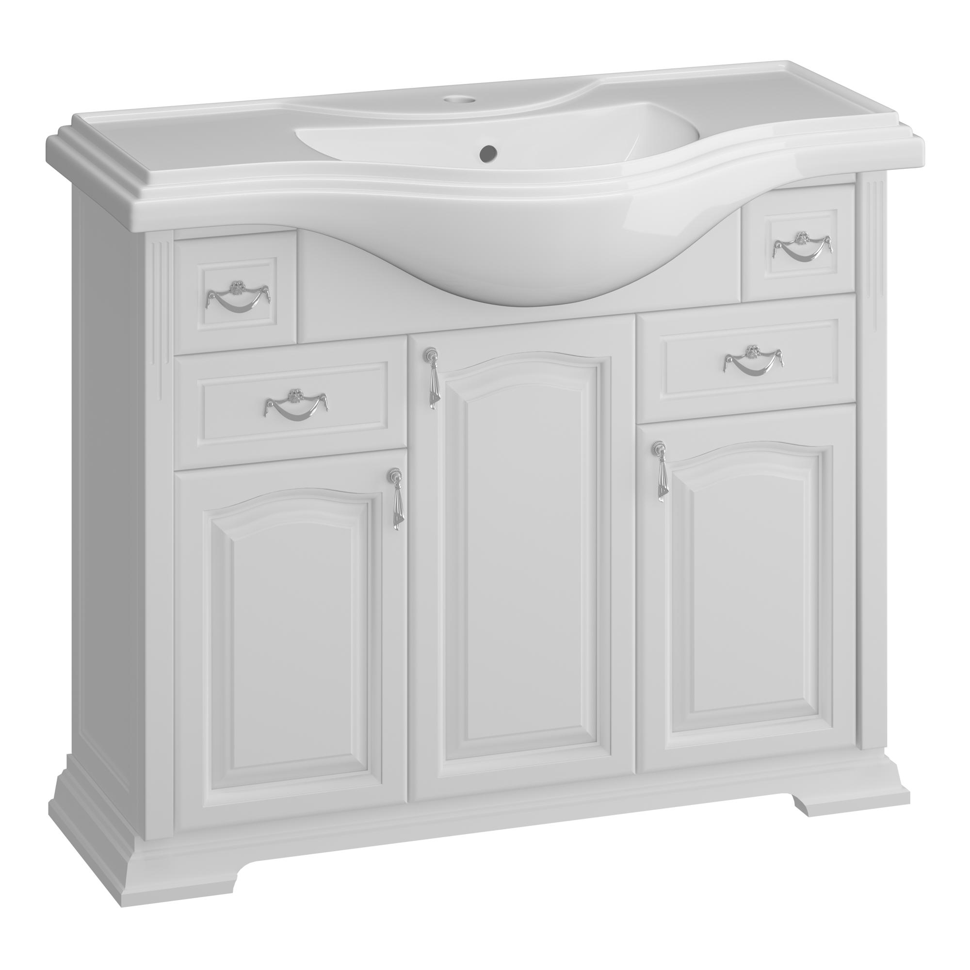 Тумба OPADIRIS Риспекто 100, белый матовый (под раковину Kirovit Классик 105)