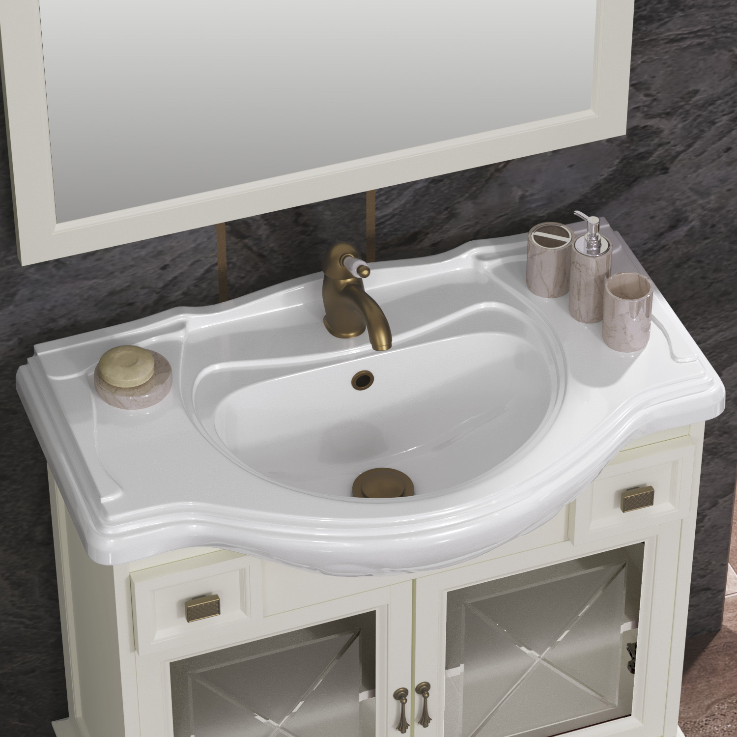 Тумба OPADIRIS Борджи 85, слоновая кость (под раковину Америка 85)