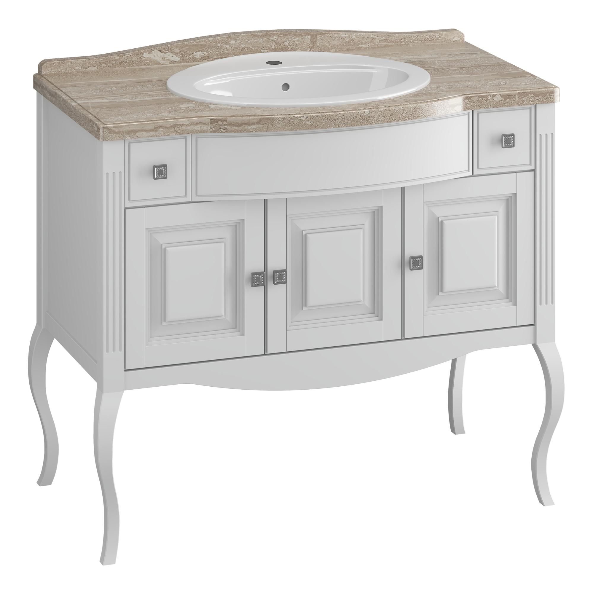 Тумба OPADIRIS Лаура 100, белый матовый без патины (под раковину Florentina Лаура 100)