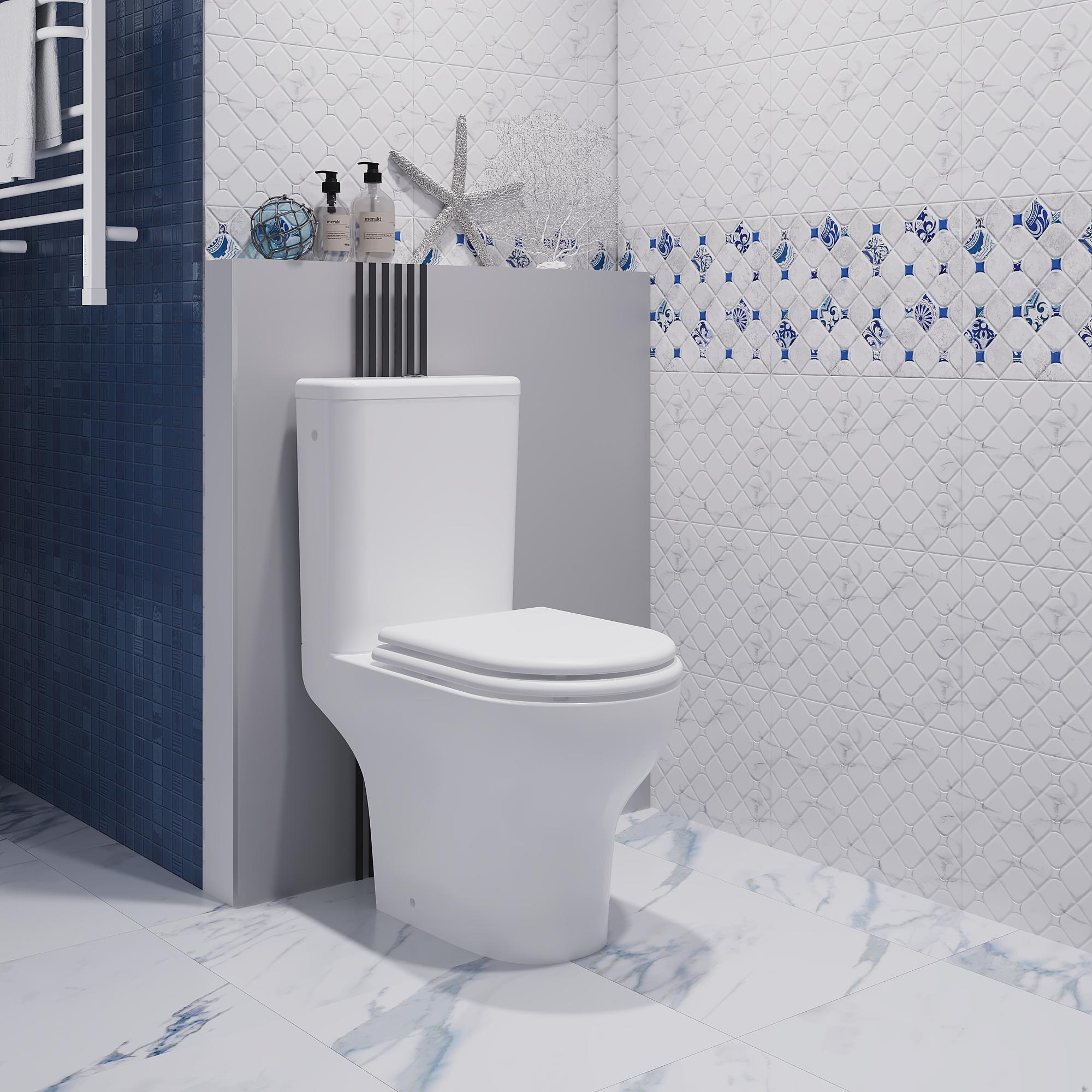 Унитаз-компакт OPADIRIS Палермо OS24721 безободковый, сиденье дюропласт, крышка бачка керамика