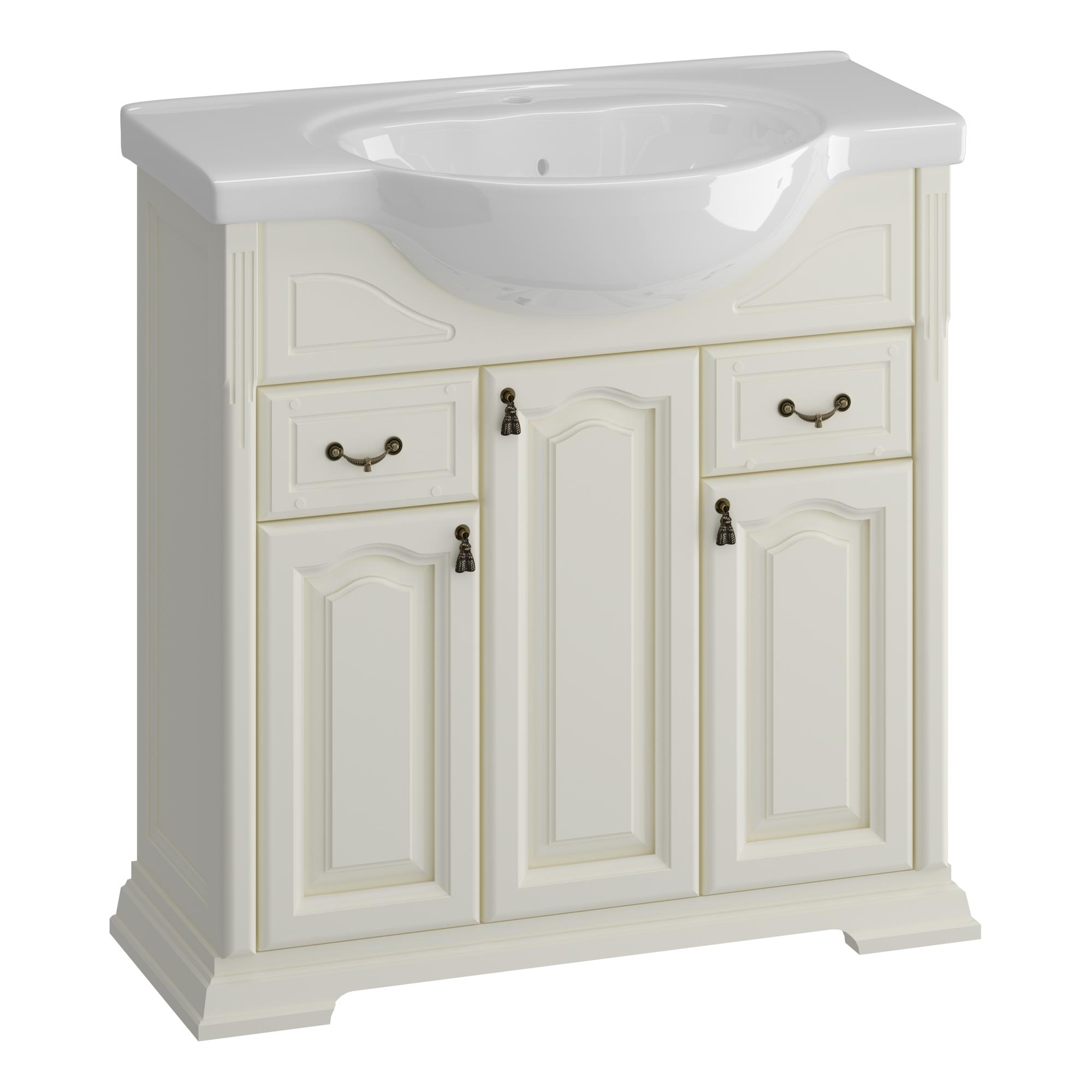 Тумба OPADIRIS Риспекто 85, слоновая кость (под раковину Santek Сенеж 87)