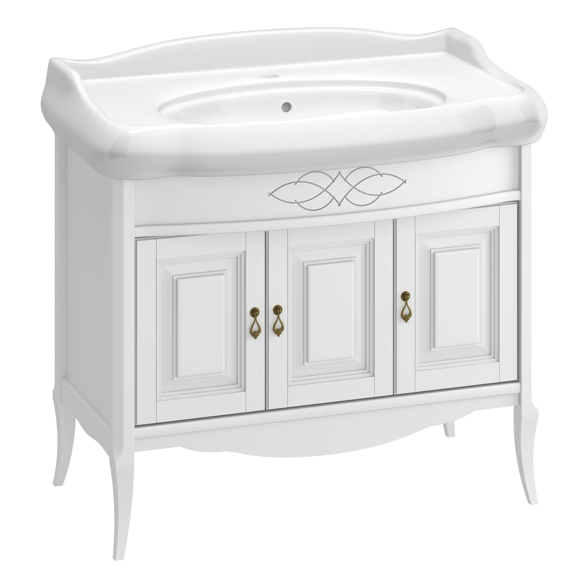 Тумба OPADIRIS Лоренцо 100, белый матовый (под раковину CeraStyle Виктория 100)