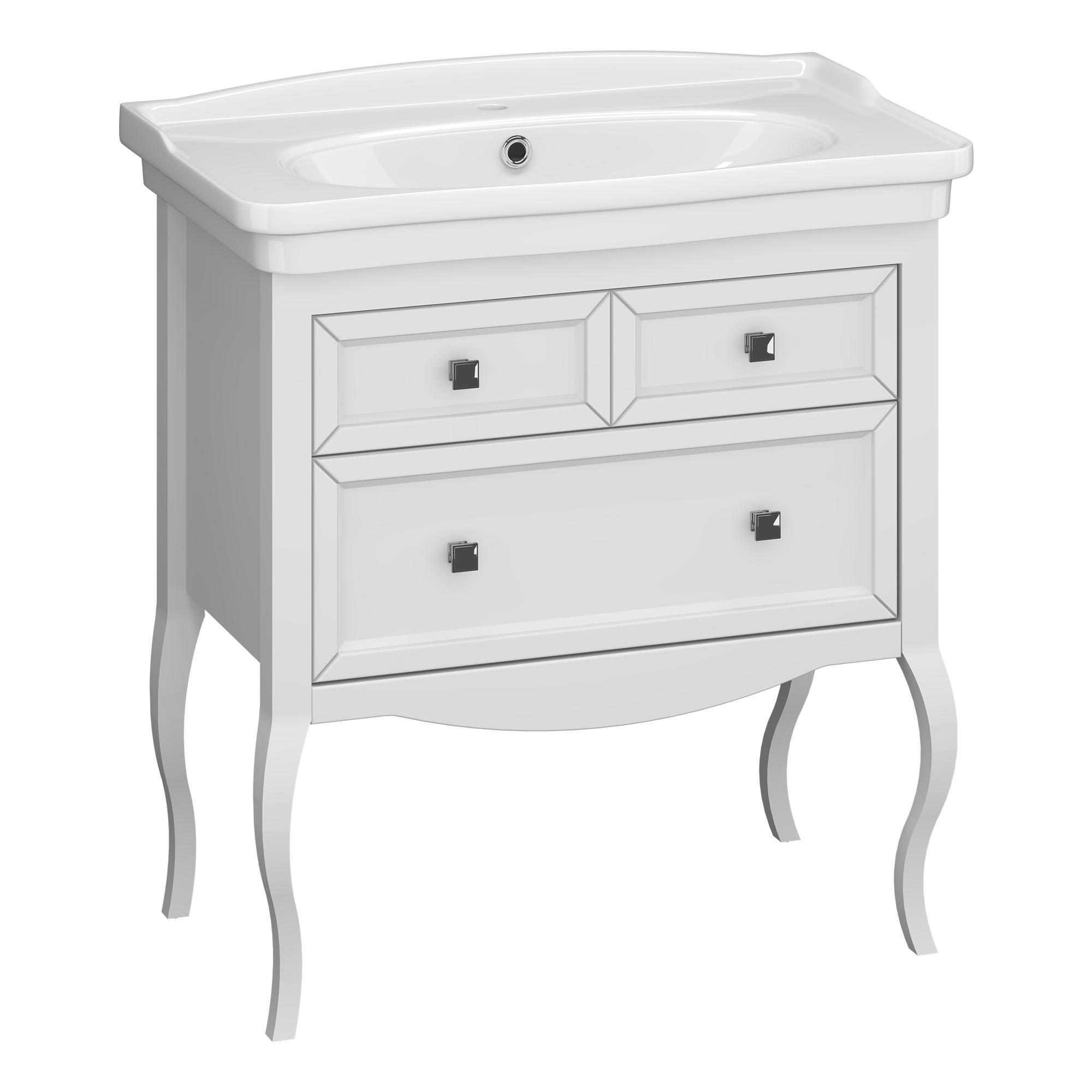 Тумба OPADIRIS Валери 85, белый матовый (под раковину Kirovit Модерн 85)