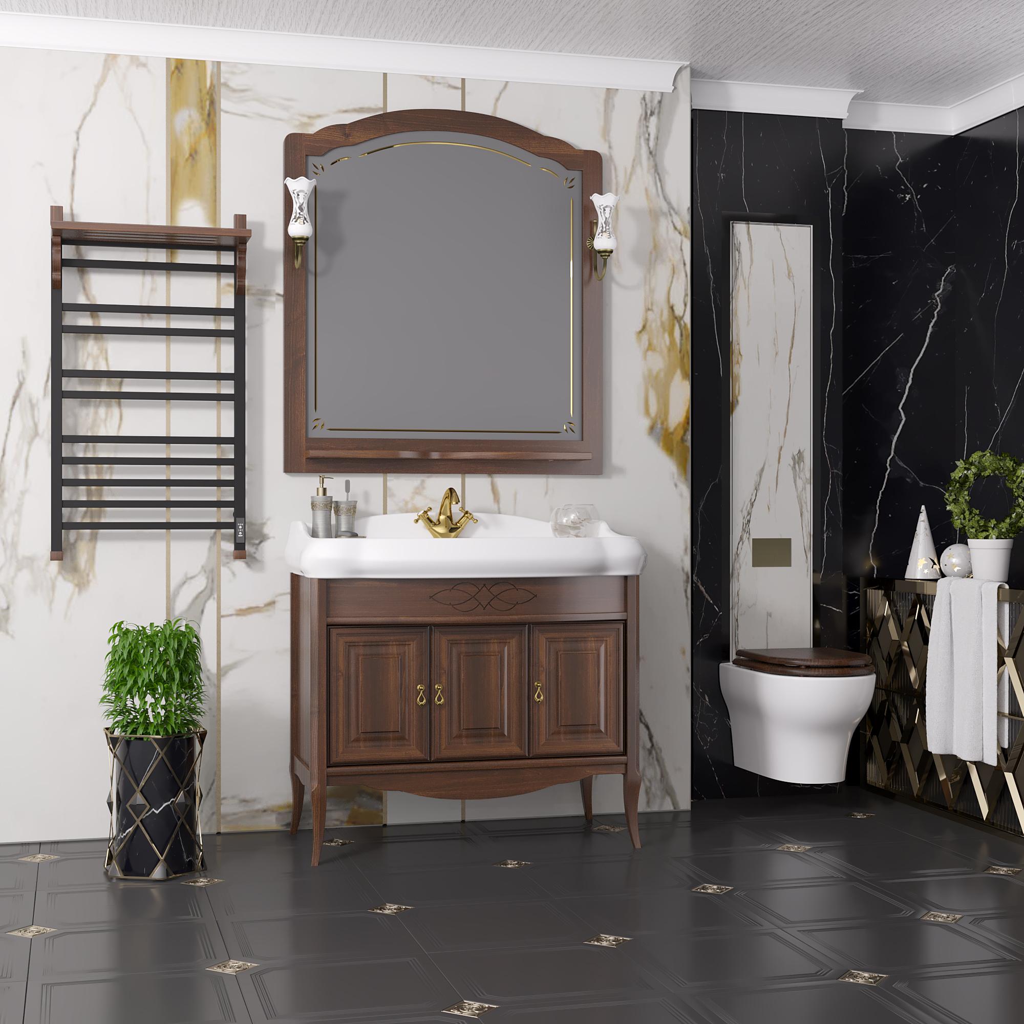 Унитаз подвесной OPADIRIS Лоренцо OS41712A безободковый, сиденье антикварный орех