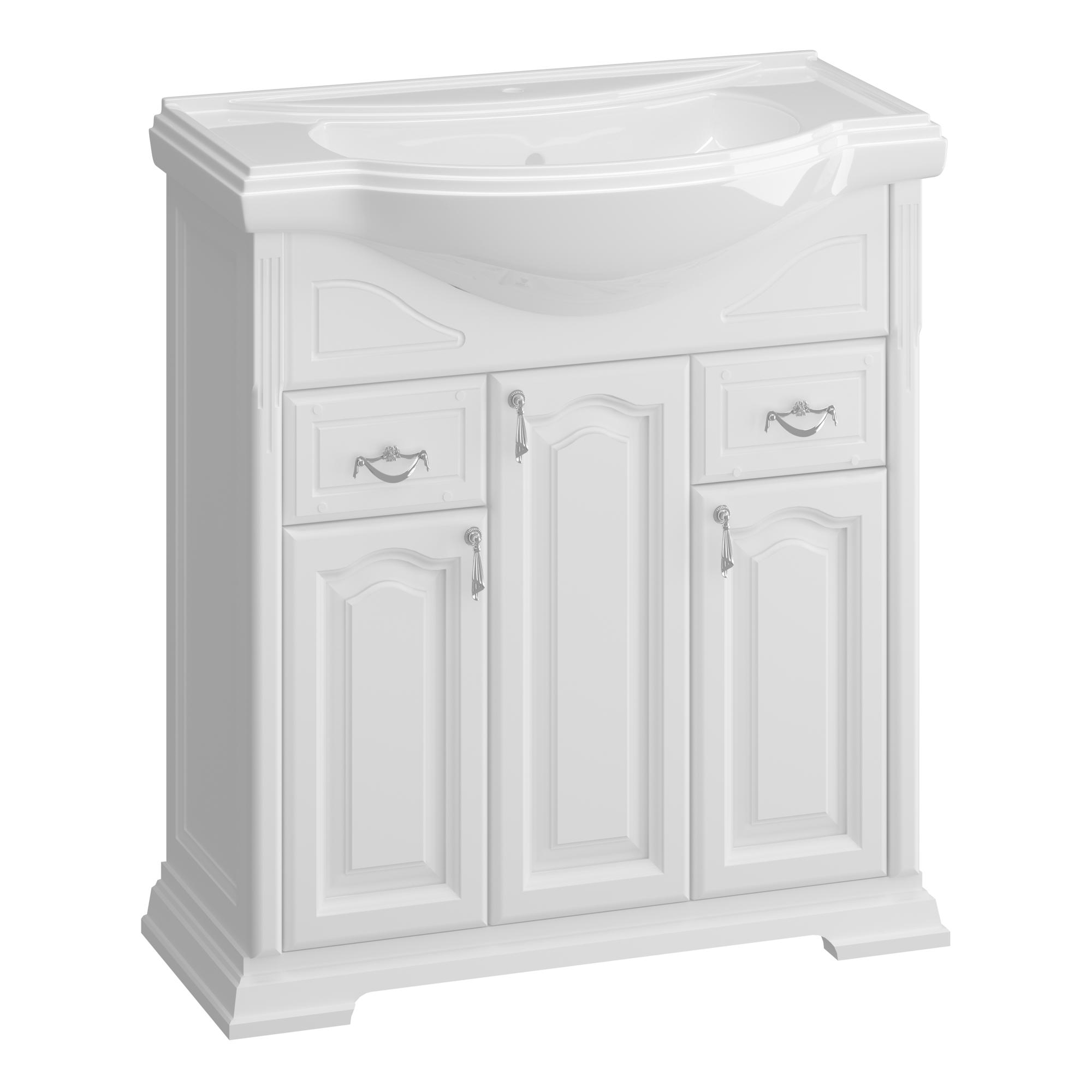 Тумба OPADIRIS Риспекто 80, белый матовый (под раковину Kirovit Классик 80)