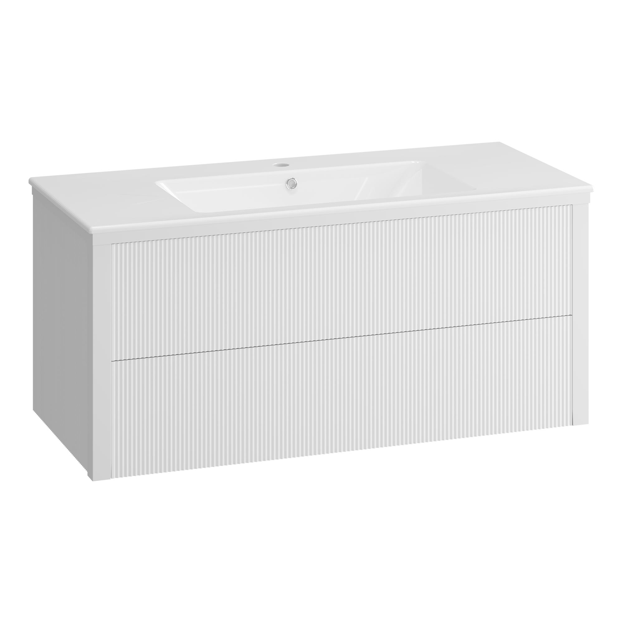 Тумба OPADIRIS Рубинно 120, белый глянцевый, подвесная (под раковину CeraStyle Ibiza 121)