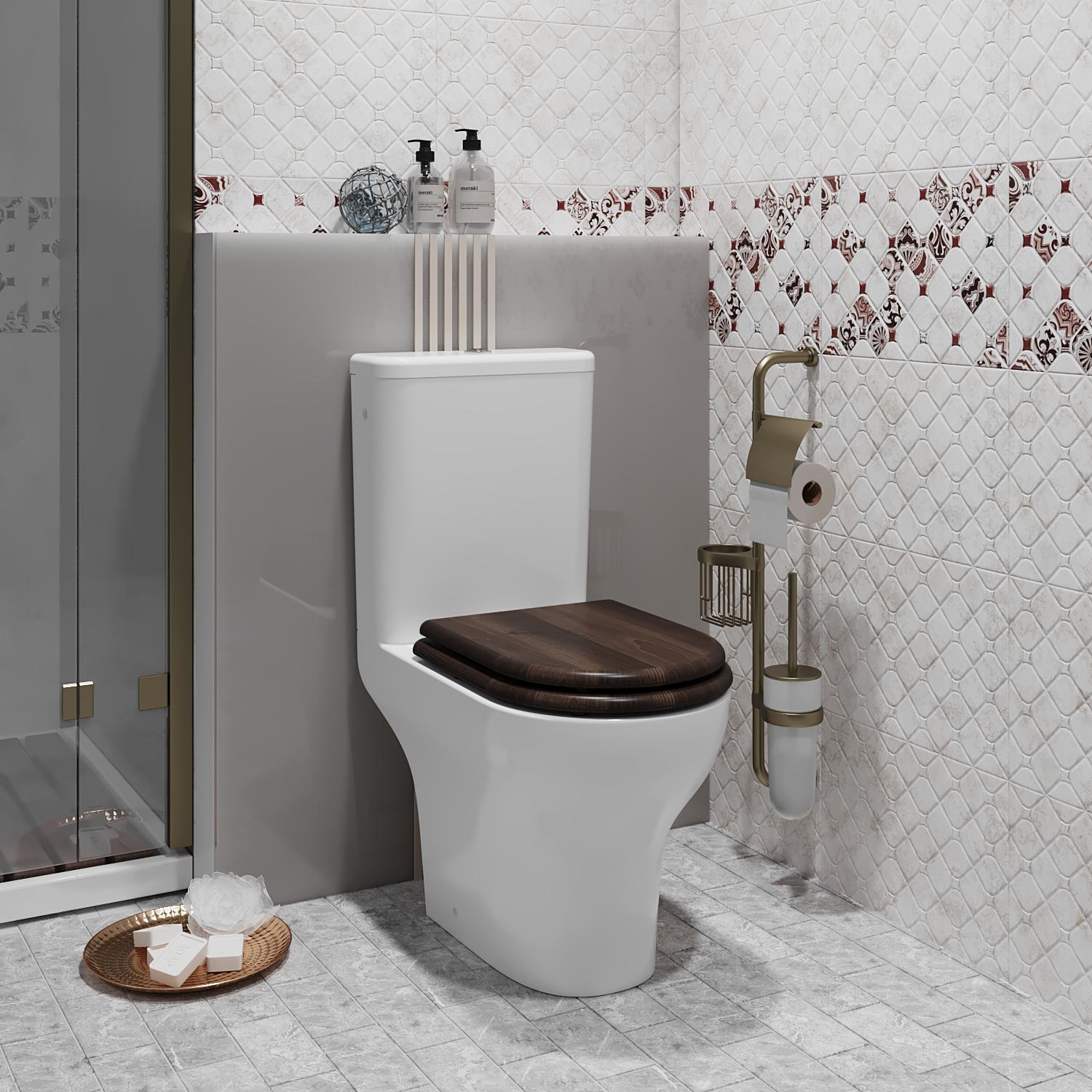 Унитаз-компакт OPADIRIS Палермо OS24722A безободковый, сиденье антикварн.орех, крышка бачка керамика