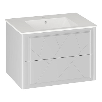 Тумба OPADIRIS Луиджи 70, белый матовый, подвесная, вар. 2 (под раковину CeraStyle Ibiza 71)