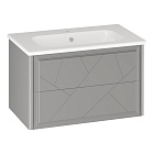 Тумба OPADIRIS Луиджи 80, серый матовый, подвесная, вар. 2 (под раковину Dreja Эйфория 80)