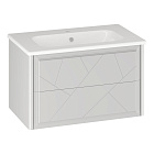 Тумба OPADIRIS Луиджи 80, белый матовый, подвесная, вар. 2 (под раковину Dreja Эйфория 80)