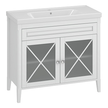 Тумба OPADIRIS Палермо 100, белый матовый (под раковину CeraStyle FRAME 100)