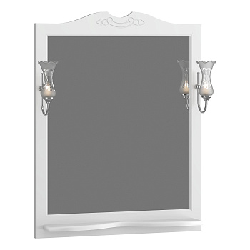 Зеркало OPADIRIS Брунелла 80, белый матовый, с выключателем