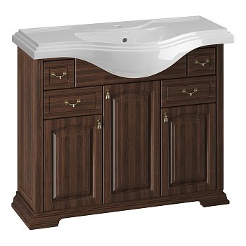 Тумба OPADIRIS Риспекто 100, орех антикварный (нагал) (под раковину Kirovit Классик 105)