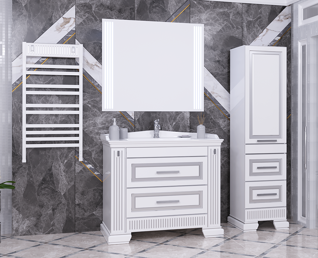 Коллекция Оникс белый - серебро